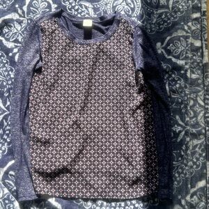 Woman’s Long Sleeve Patterned Blouse Top Medium